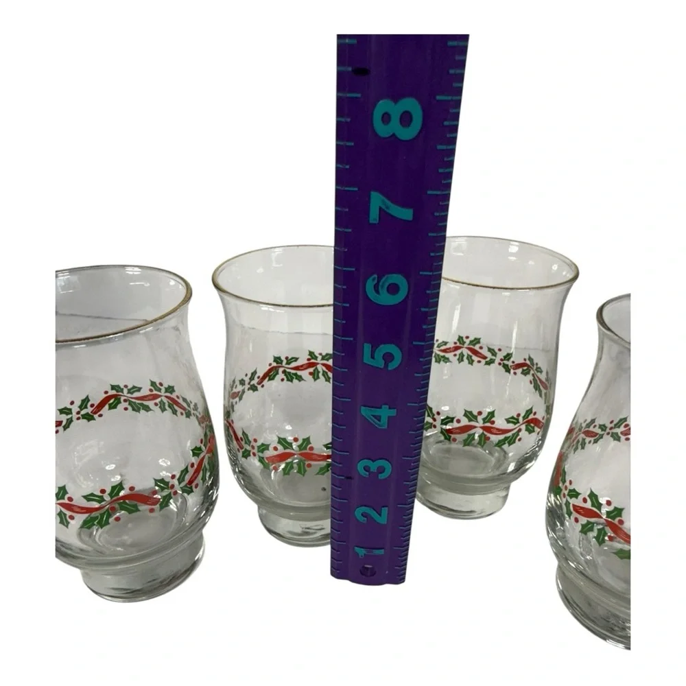 Christmas Holly‎ Vintage Glasses